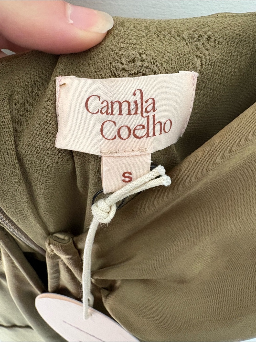Camila Coelho Lorena Midi Dress in Olive Green - Picture 4 of 12